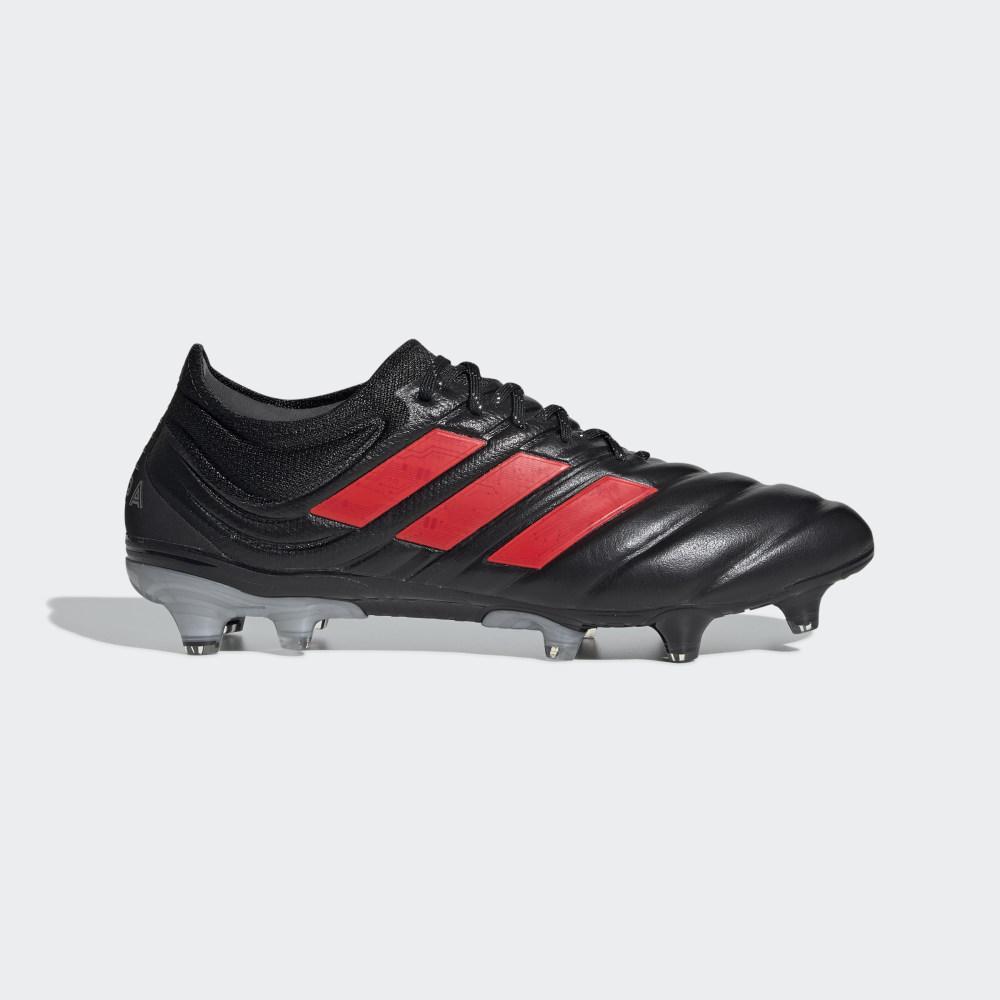 Ghete Fotbal Adidas Copa 19.1 Firm Ground Dama Romania - Negrii/Rosii/Argintii Metal F35518